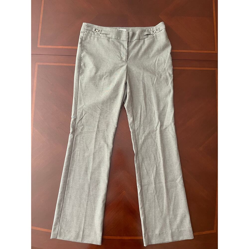 New York & Company Stretch Size 8 Average Womens Dress Pants Straight Leg Silver - Picture 4 of 10